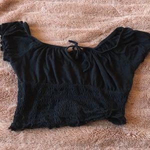 Black off the shoulder crop top!